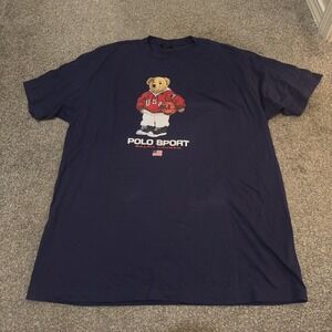 Vintage Polo Sport Ralph Lauren Shirt Mens Extra Large Bear Basketball USA 90s
